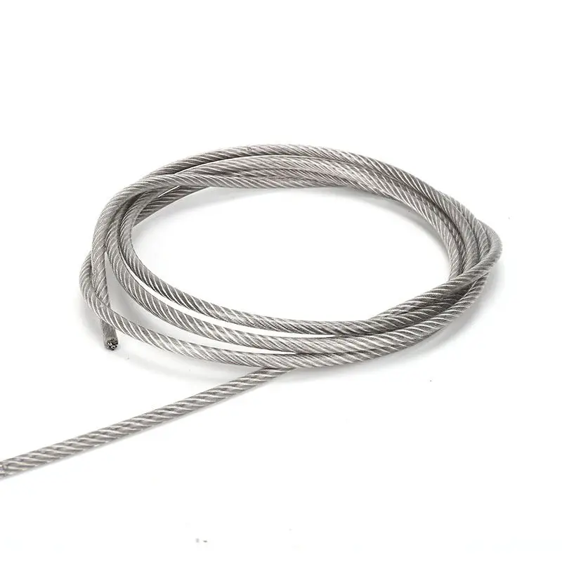 304 stainless steel black, green, blue and red transparent vinyl coated steel wire rope, 1mm-4mm, used for hanging light strings