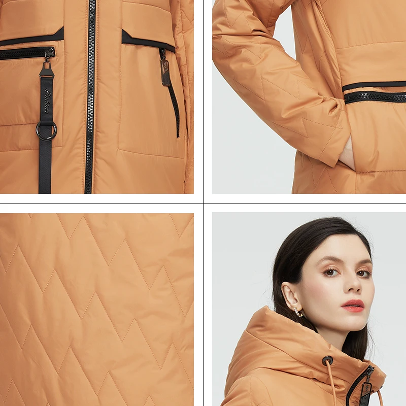 Gasman 2022 nova primavera outono jaqueta trench coat feminino longo parka fino algodão moda quente de alta qualidade jaquetas femininas 81872