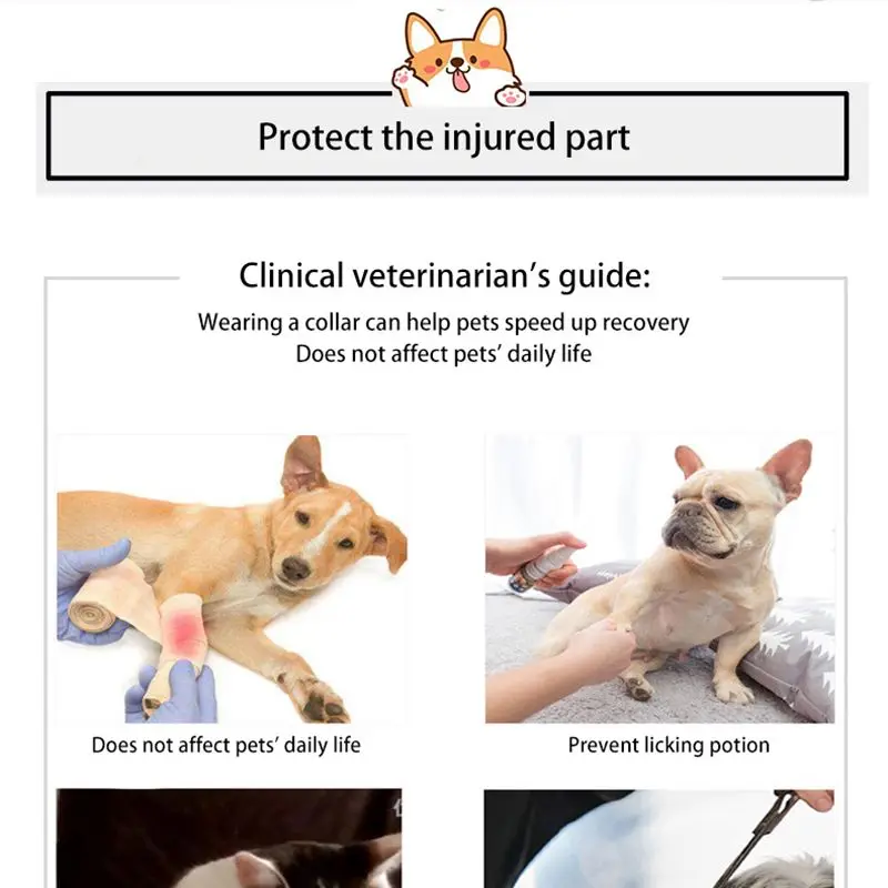 Pet Waterproof Elizabethan Collar Soft Ring Cat Dog Wound Healing Anti-Scratch Anti-Licking Headgear Cat Collar Shame Circle