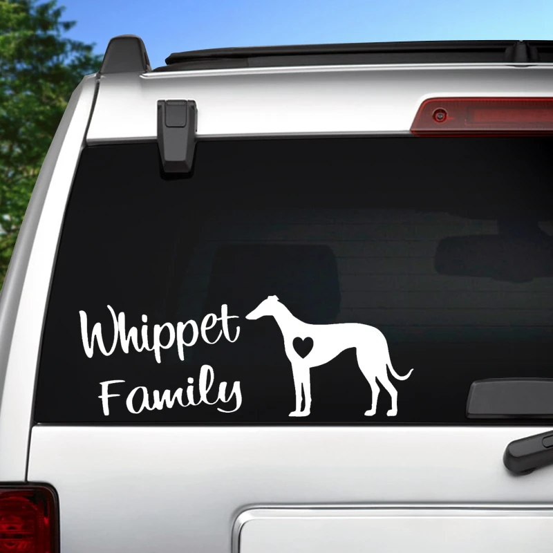 Whippet Family Dog Die-Cut Vinyl Decal Car Sticker Waterproof Auto Decors on Car Body Bumper Rear Window Laptop   #S60194