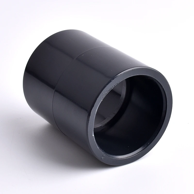 Inner Dia 20~63mm Dark Grey UPVC Pipe Straight Connector Irrigation System Hydroponics Planting Frame Plastic Socket Connectors