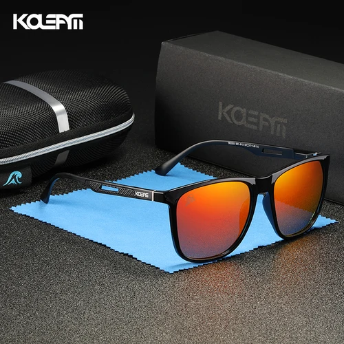 KDEAM-gafas de sol polarizadas con revestimiento de bisagras de resorte fuertes para hombre, lentes de sol con montura TR90 ligera y patas de aluminio y magnesio