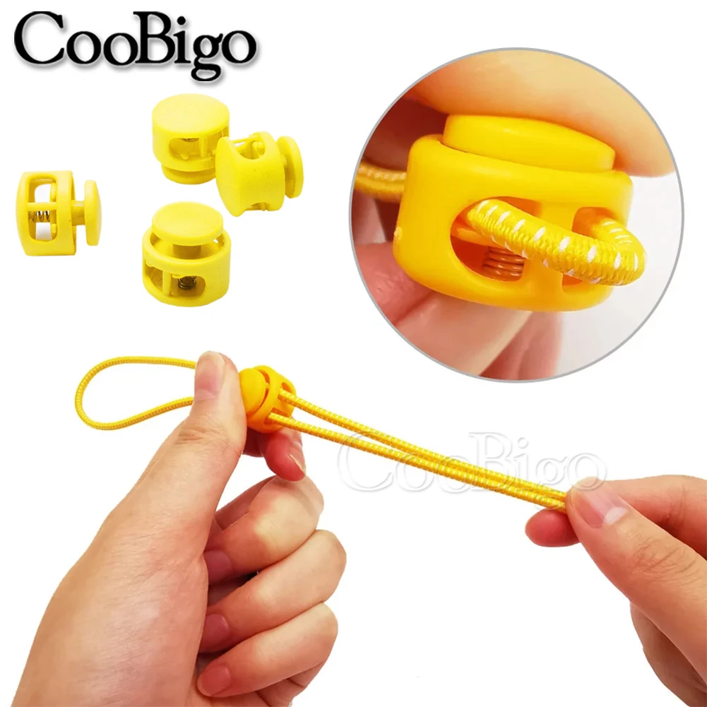 10pcs Plastic Cord Lock Clamp Toggle Clip Stopper Buckles for Paracord Rope Lanyard Drawstring Bag Shoelace Part 2 Holes 16mm