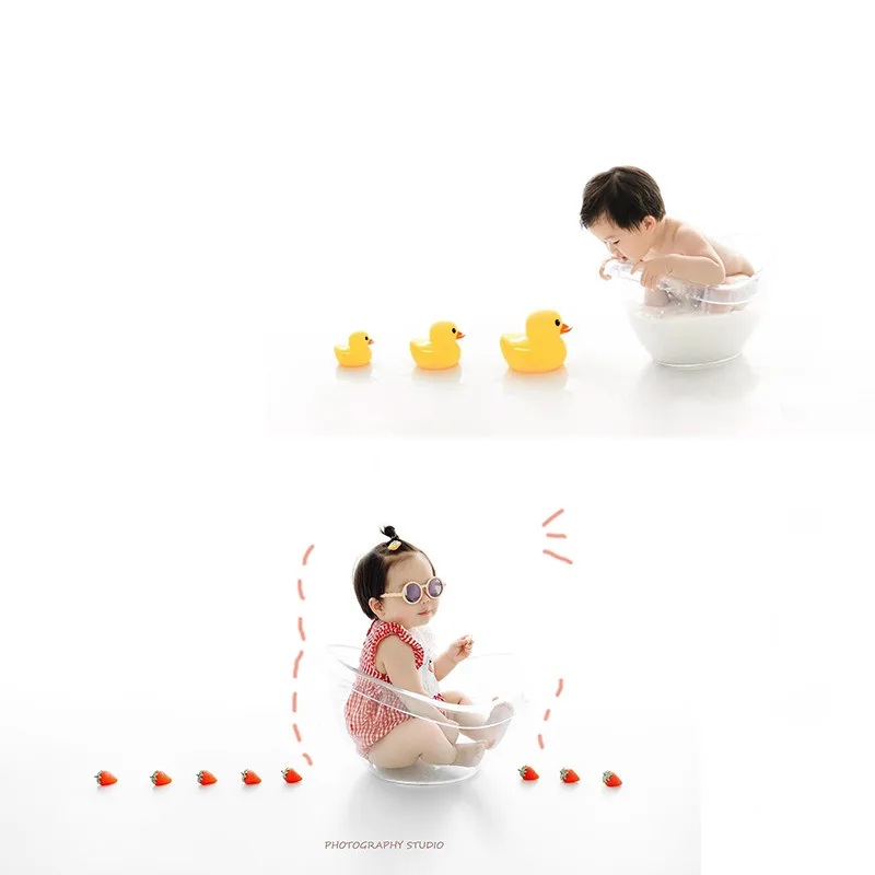 Newborn Photography Props The New Bath Crock Clear Bathtub Baby Photo Shooting Accessoes Posing Container