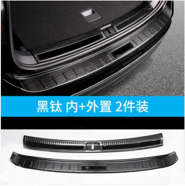 Car accessories For Volkswagen Tiguan L  2017-2020 Stainless Steel Rear Trunk Boot Bumper Guard Plate Protector Molding Trim