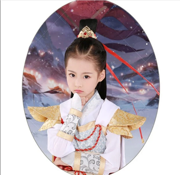 Mu Lan WYJN Little Girl Photography Stage Show Costume Hanfu Female General Performance Cosplay Hanfu for Children's Day