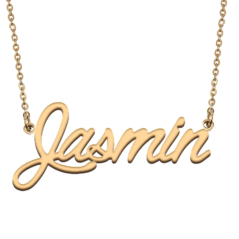 

Jasmin Custom Name Necklace Customized Pendant Choker Personalized Jewelry Gift for Women Girls Friend Christmas Present