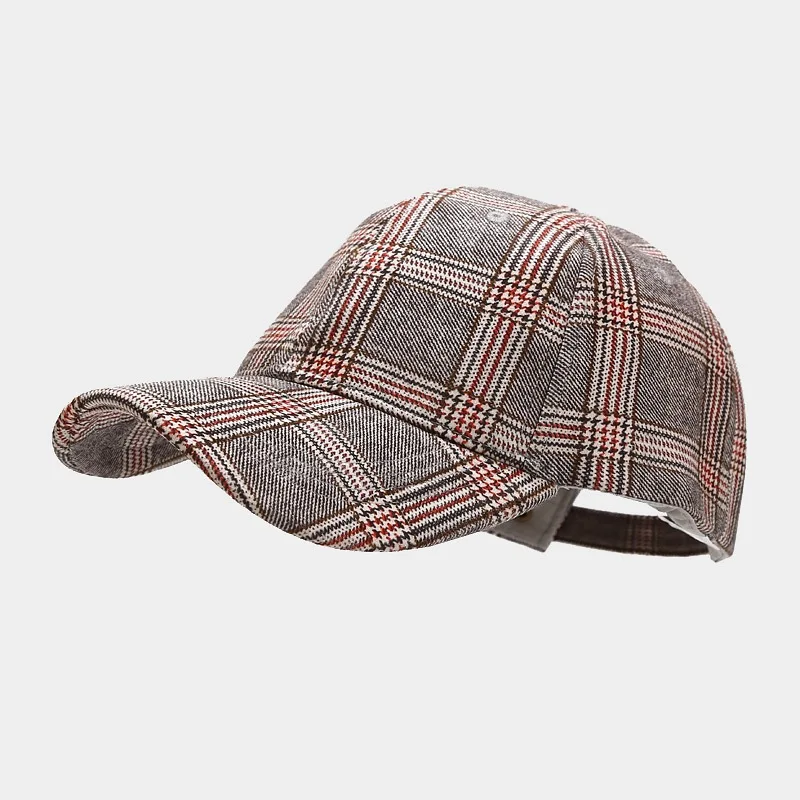 LDSLYJR 2021 Cotton Plaid Casquette Baseball Cap Adjustable Snapback Hats for Men and Women 54