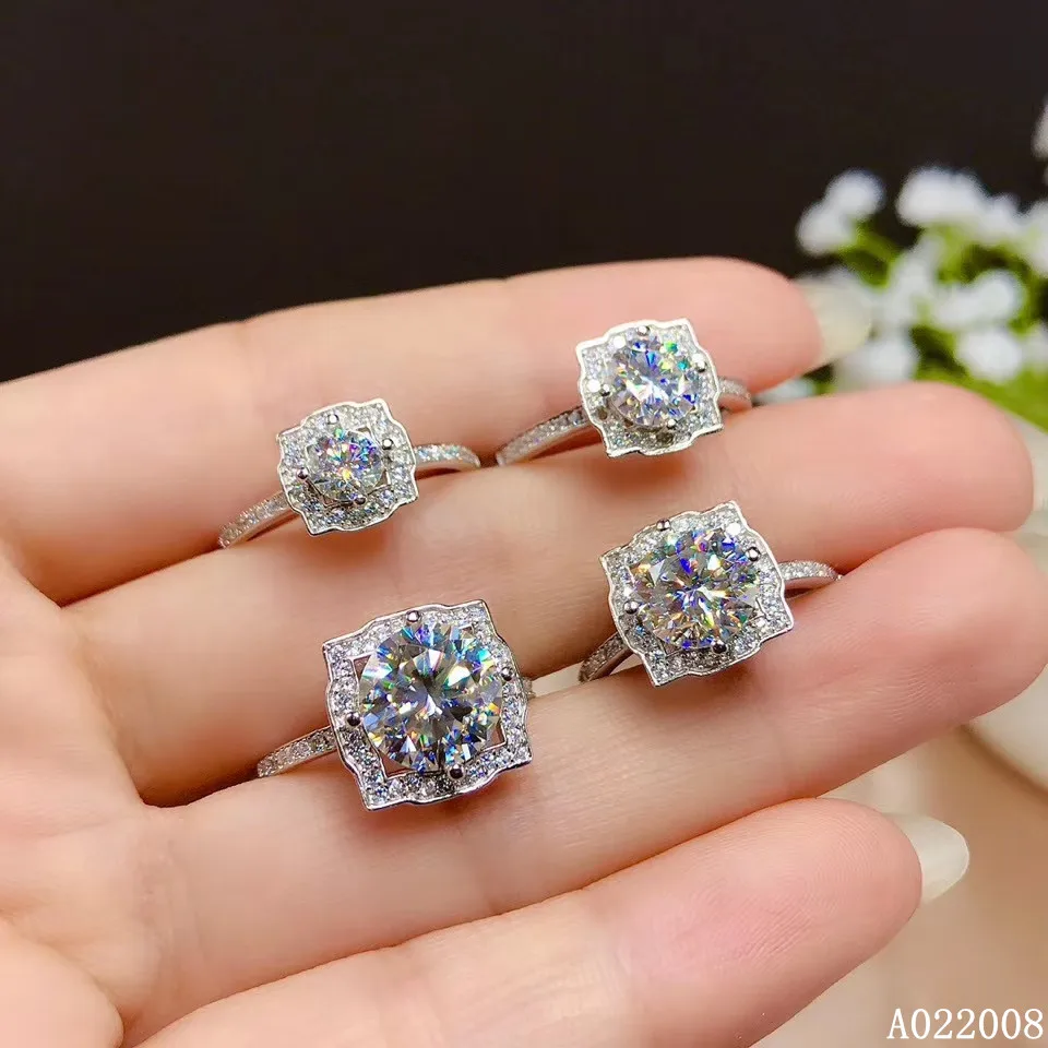 

KJJEAXCMY fine jewelry 925 sterling silver inlaid Mosang Diamond gemstone ladies ring vintage support detection hot selling