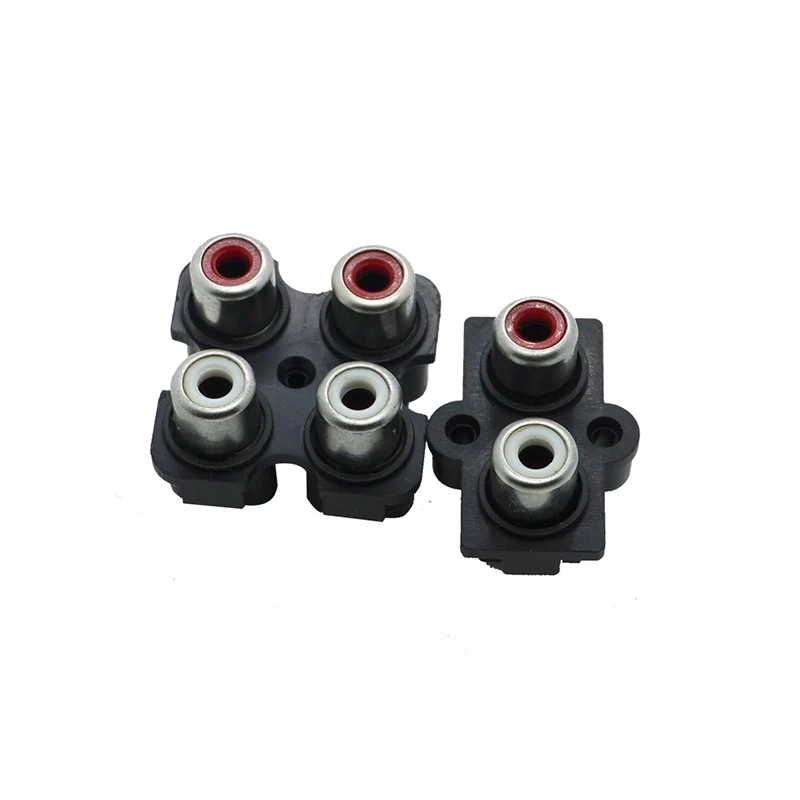 5Pcs/Lot 2/4/6 Hole RCA Female Stereo Audio Jack AV Audio Input Socket Connector Lotus Row Amplifier Interface Signal Connection