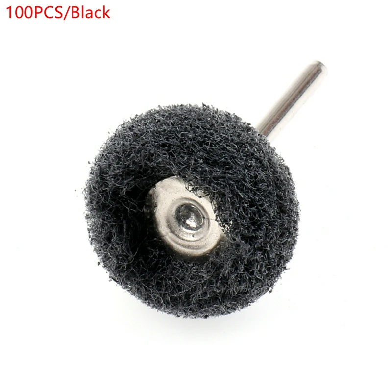 100PCS Scouring Pad Brush 2.35MM Shank Nylon Abrasive Brush Fiber Grinding Sanding Head Buffing Polishing Wheel Grinding Tools