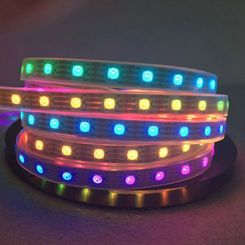 10m/lot Individually Addressable Waterproof Ip67 5050 Rgb 144IC 144 Led/m 5v Dcws2813 Led Strip, Led Strip Pixel