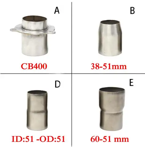 60mm ~ 51mm 오토바이 배기 어댑터 감속기 커넥터 파이프 60mm 배기 51-38mm 어댑터 CB400 ZRX400 커넥터