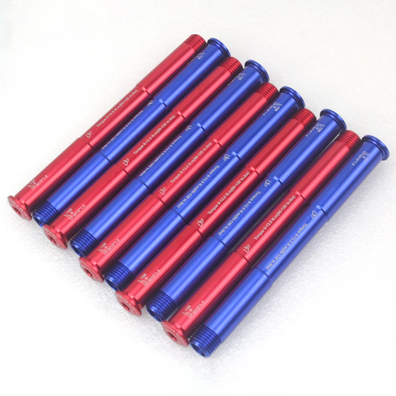 HEPPE Bike Thru Axle 15x110 Front Fork Skewers MTB Road Bike Quick Release 158mm Red Blue Thru Axle Skewers for ROCK SHOX 15x110