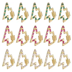 Juya 18K Plated Decoration Screw Bolt Carabiner Locks Clasps Accessories For DIY Hanging Chains Fashion Pendant Jewelry Making
