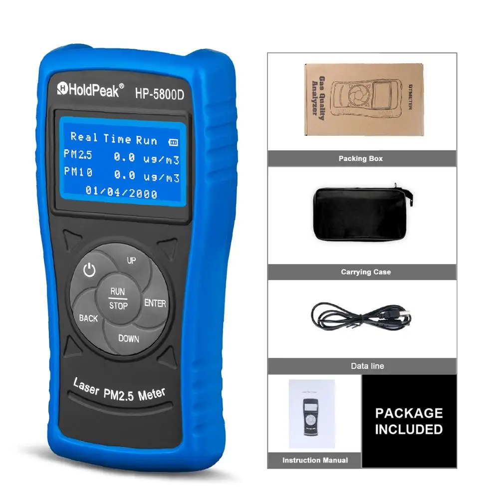 HoldPeak HP-5800D PM2.5 Detector PM10 Air Quality Monitor In Gas Analyzers High precision laser tester For Environmental