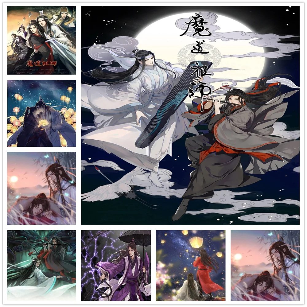 Anime Demon Dao Patriarch Figure Wei Wuxian Lan Wang Ji Living Room Decoration Canvas Painting Poster Prints Wall Art Home Decor