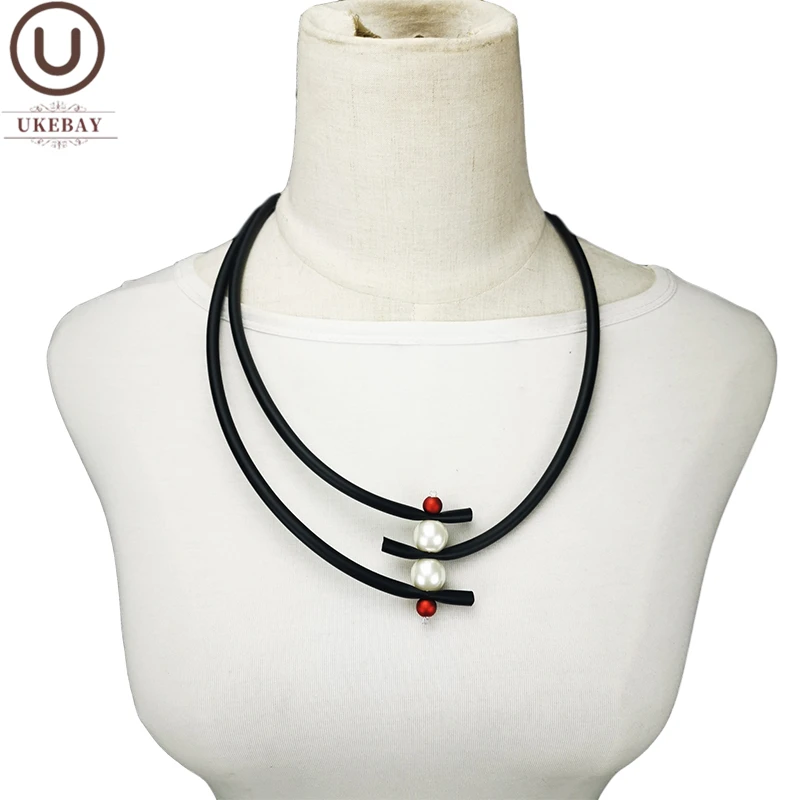 

UKEBAY New Ethnic Sweater Chains Rubber Hollow Pendant Necklaces Women Handmade Jewelry Necklace Goth Clothes Accessories Choker