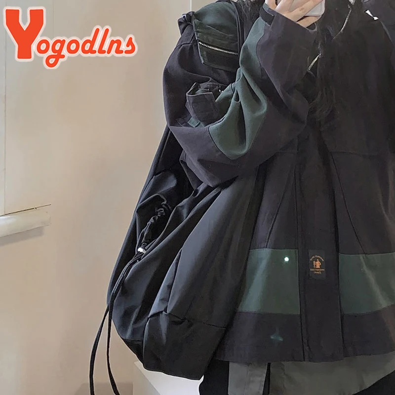 Yogodlns Large Capcaity Nylon Shoulder Bag Female Travel Light Tote Bag Casual Solid Color Crossbody Bag Designer Hobo Bag Purse