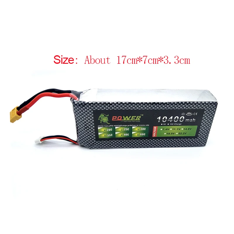 Oryginalny Ultra-o dużej pojemności Lion Power 4S bateria Lipo 14.8V 10400MAH 25C RC Heilecopter samochodów łódź 4S 10000mah baterii