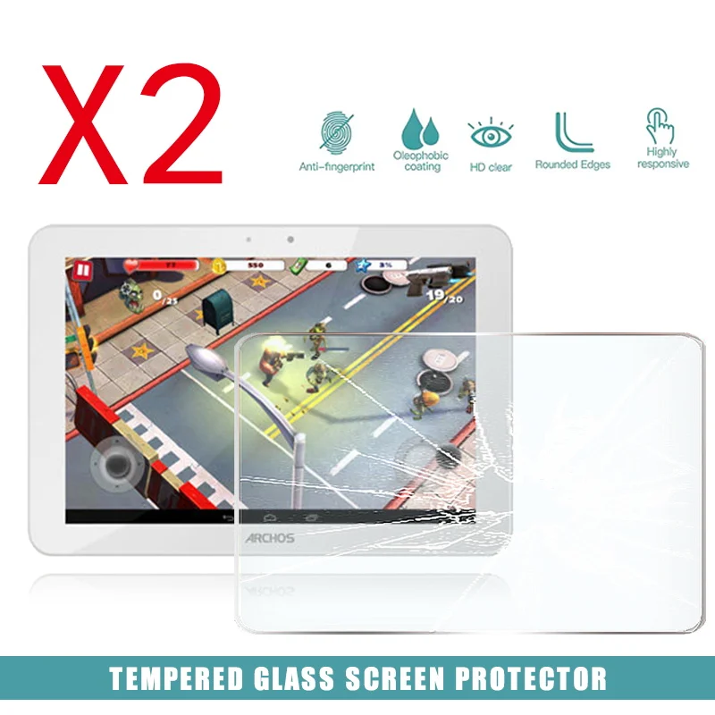 

2Pcs Tablet Tempered Glass Screen Protector Cover for Archos 101 Platinum Tablet Computer Anti-Scratch Explosion-Proof Screen