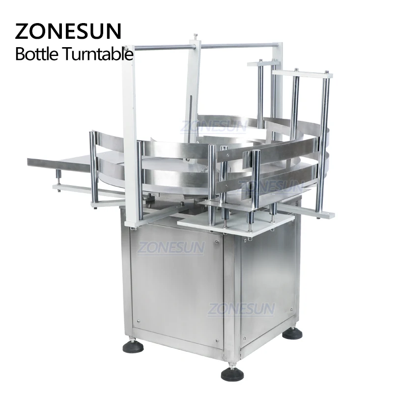 Zonesun mesa de mesa automática redonda rotativa de vidro garrafa de vidro unscrambler classificação mesa giratória jarra máquina organização