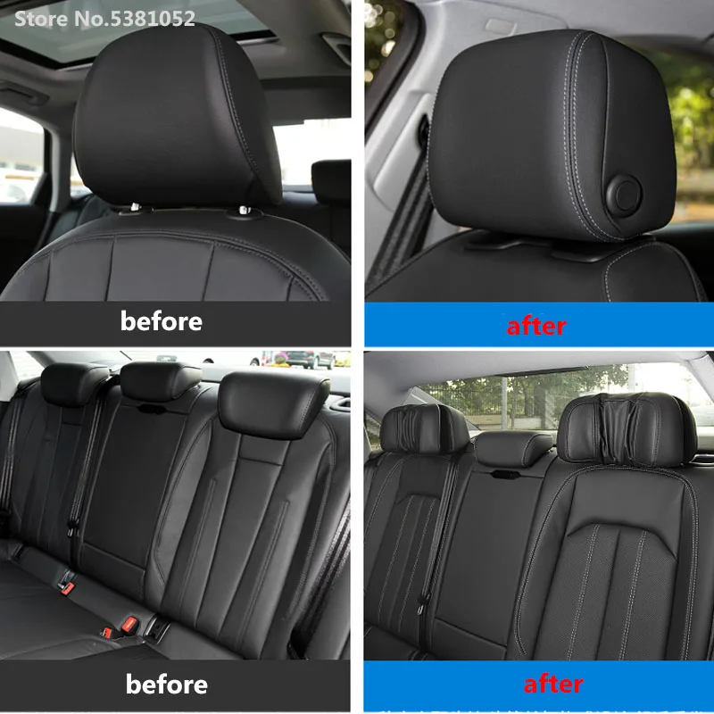 

Car Styling For Audi A4 A6 Q3 Q5 A5 Accessories Leather Front Seat Headrest Replace High-end Modified Interior Decoration