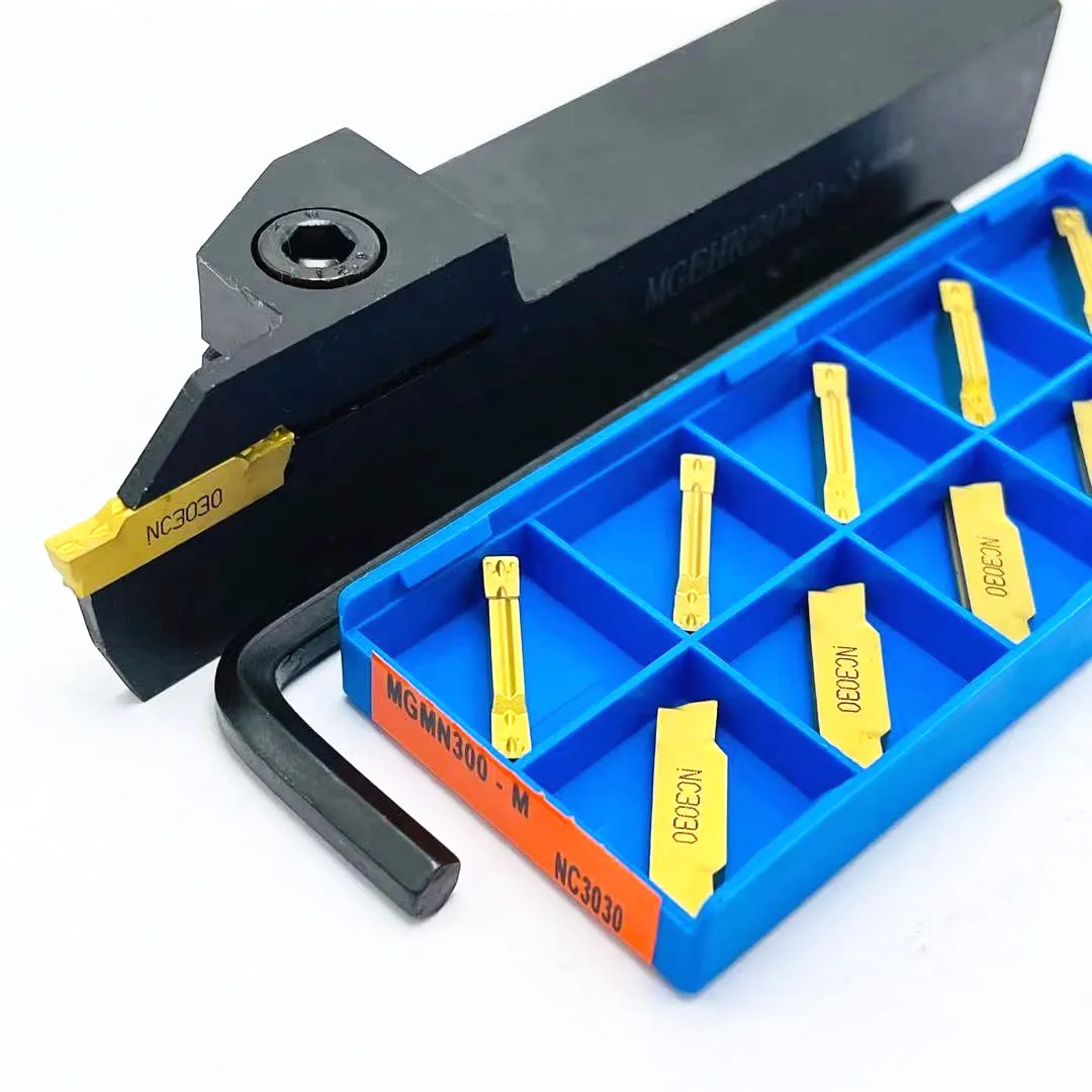 Portaherramientas de ranurado externo, insertos de torneado de carburo, juego de herramientas de inserción, MGEHR1010, MGEHR1212, MGEHR1616, MGEHR2020, MGEHR2525, 10 Uds.
