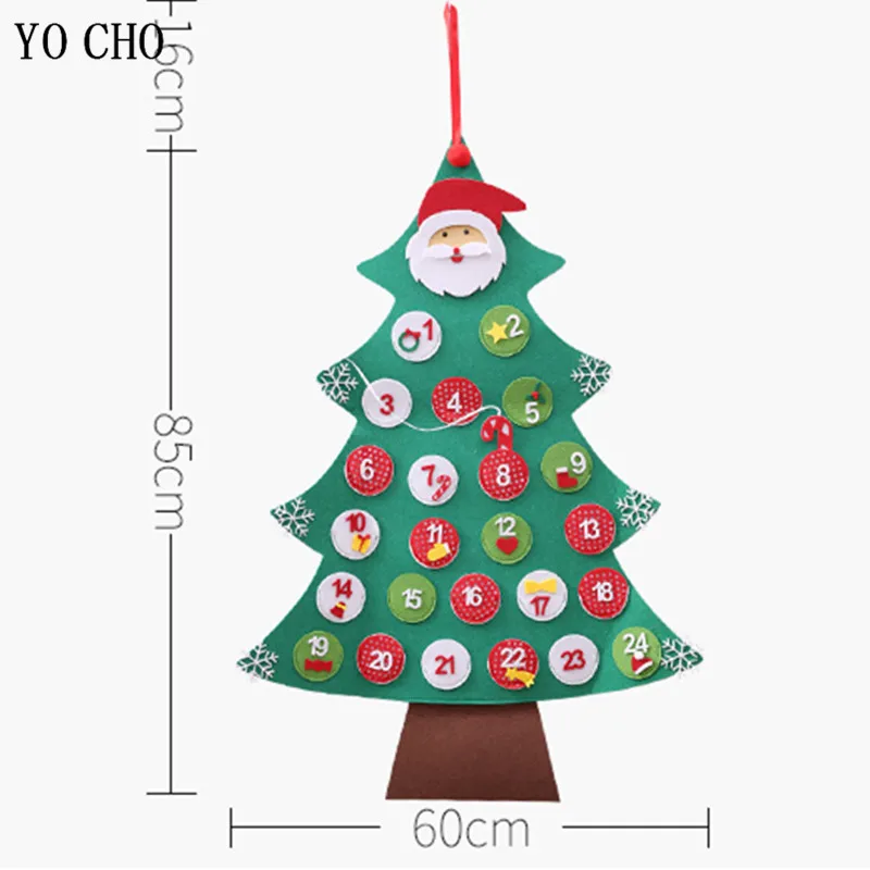 Czułem się kalendarz adwentowy tkaniny ozdoby na boże narodzenie do zawieszenia ozdoby ze świętym mikołajem wypełnić 24 do napełniania DIY kalendarz
