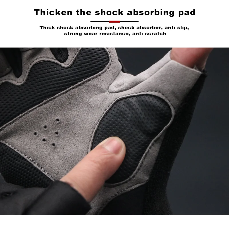 Cycling Glove Half Finger Breathable Washable Outdoor Sports MTB PU Leather Pad Gloves For Men Women Non-Slip Bicycle Gloves