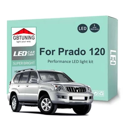 Kit lampadina interna a LED da 17 pezzi per Toyota Prado 120 2002-2007 2008 2009 Canbus Car Reading Dome Trunk lampada per veicoli nessun errore