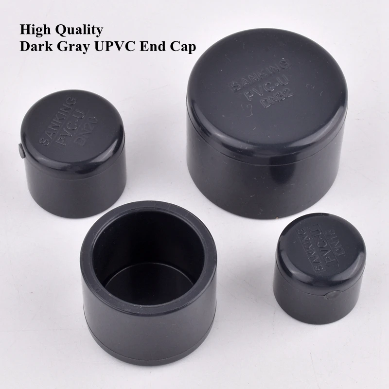 1 Piece ID.20~160mm UPVC End Cap Joint Dark Gray Aquarium Tank Water Pipe Connector PVC Plug Watering Irrigation Socket Joint