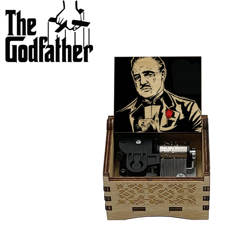 Boutique Printed Wooden The Godfather Speak Softly Love Music Box Friend Musical Birthday Gift Family Christmas Festival Present