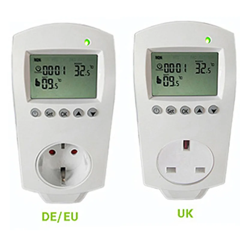 Programowalny termostat gniazdo wtykowe Regulator temperatury Regulator ogrzewania podłogowego wylot kontroler wielka brytania DE ue 16A