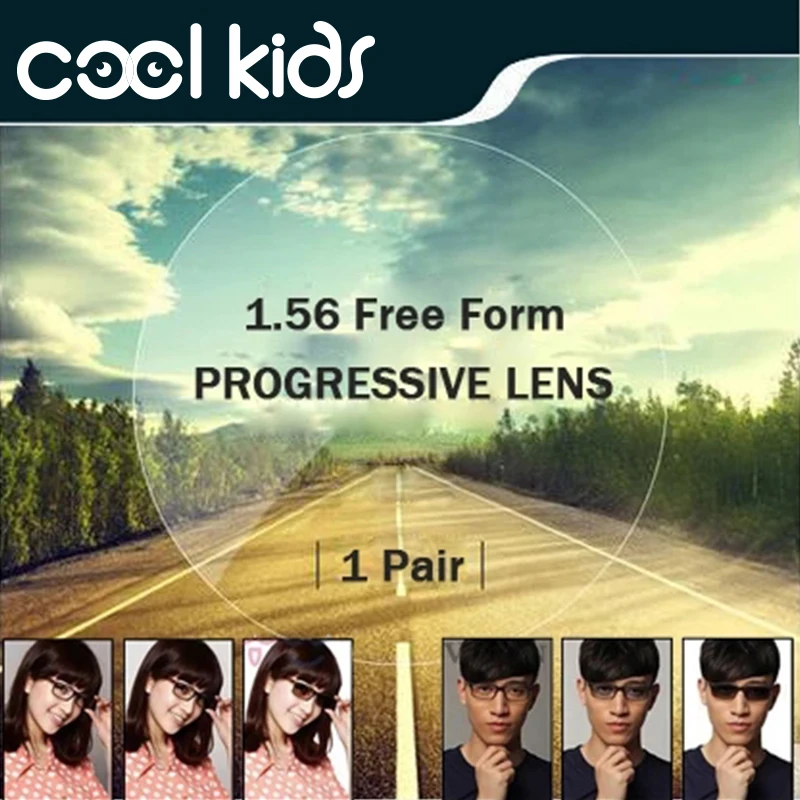 

COOL KIDS 1,56/1,60/1,67 прогрессивные фотохромные линзы по рецепту, детские очки свободной формы, очки с прогрессивными линзами для дальнего и ближнего возраста