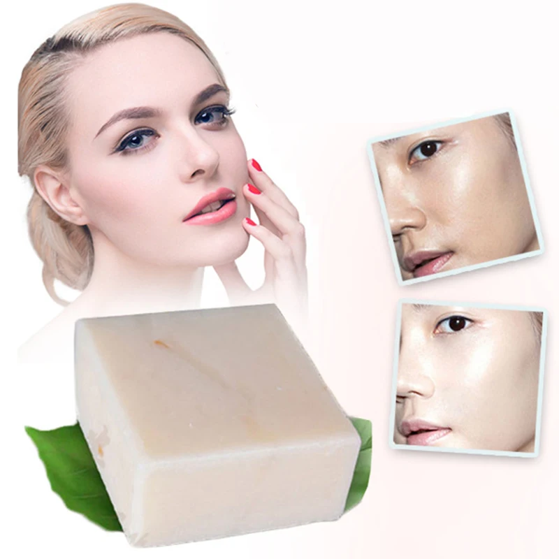 60g Milk Handmade Soap Whitening Moisturizing Brighten Skin Wash Face Body Cleaning Soap Rice Soap T0862