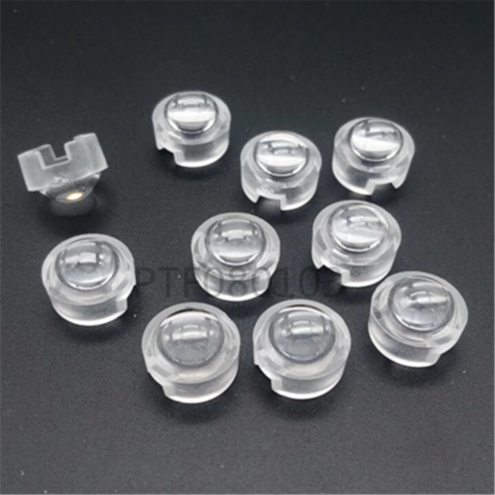 

100pcs 13mm mini LED Lens 1W 3W 5W 15 30 45 60 90 100 Degree Needn't Holder for IR CCTV Optical LED PCB Convex Lenses