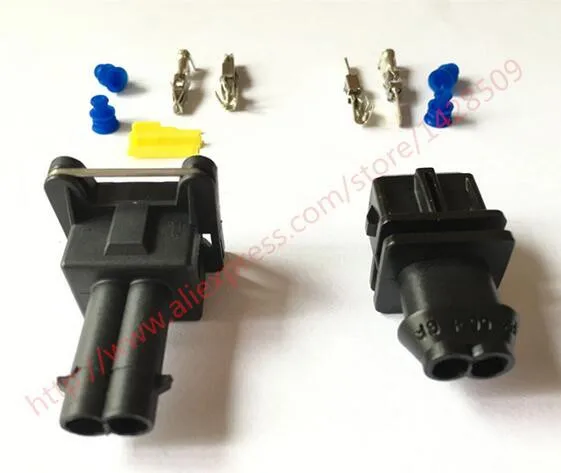 1 Set AMP Tyco 2 Pin Female And Male Auto Car Engine Connector Oil Automotive Plug