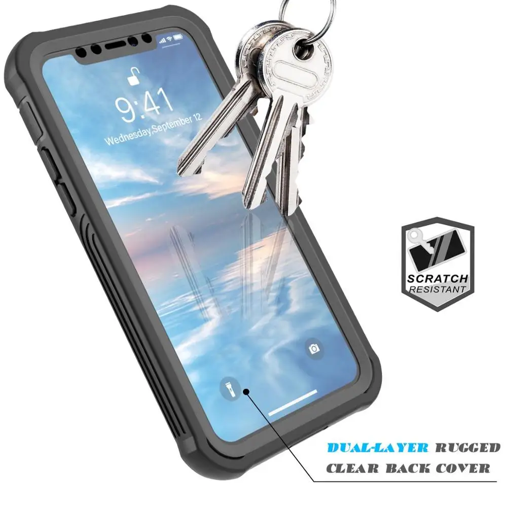 For iPhone 11 Pro Max Shockproof Bumper Transparent Phone Rugged Case for iPhone XR XS Max Hybrid Carcasa with Protective Screen