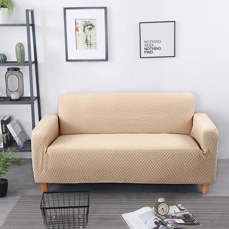 High Quanlity Sofa Cover Knitted Cotton Slipcovers All-inclusive Couch Case For Different Shape Stretch Elastic Sofa Solid Color