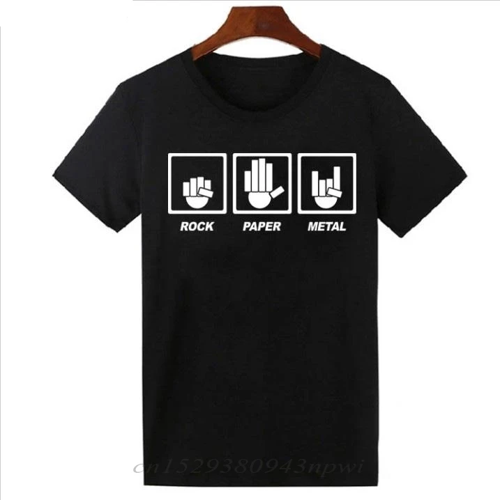 Summer 2020 Rock Paper Metal T Shirt Heavy Metal Band Hip Hop Tops Tee Shirts Harajuku Short Sleeve Cool T-shirt For Men Women