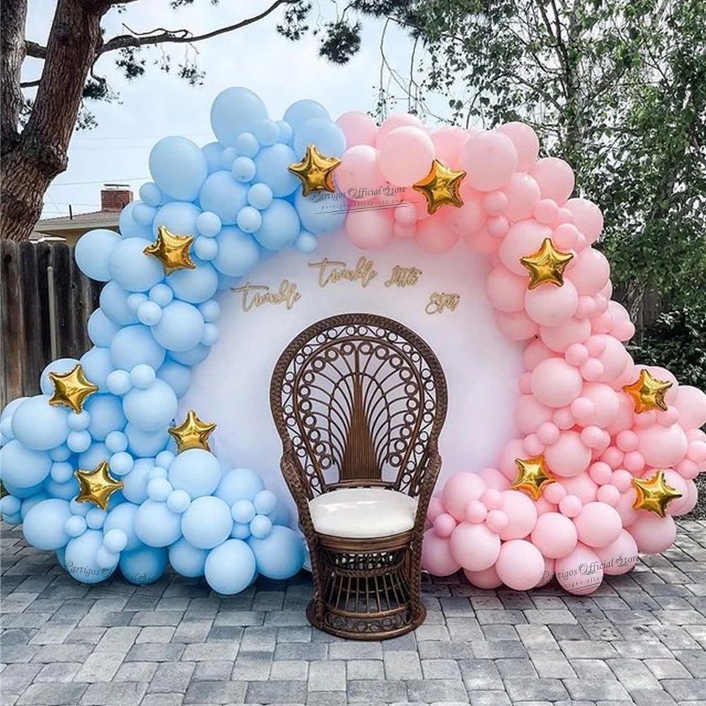 122Pcs Baby Shower Party Balloon Garland Kit Set Pink Blue Globos Arch Gold Star Balloons Baby Gender Reveal Party Decors 2022