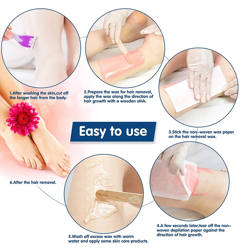 100pcs Women Men Hair Removal Wax Paper Nonwoven High Quality Body Leg Arm Hair Removal Epilator Wax Strip Paper Roll NEW