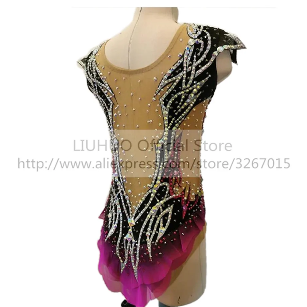 LIUHUO Women\'s Girls\' Performance Rhythmic Gymnastics Competition Leotard Artistic Costume Ice Skating Dress Dance CustomizeKid