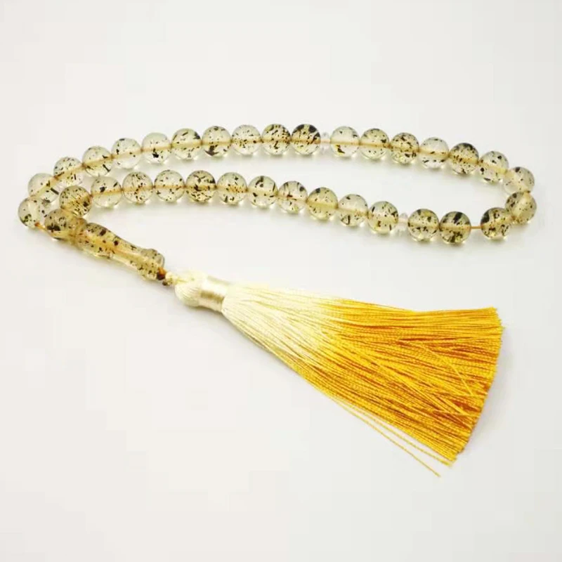 

Resin tasbih Muslim Bracelets Islam Rosary special yellow tassel 33 45 66 99 prayer beads ALLA Misbaha