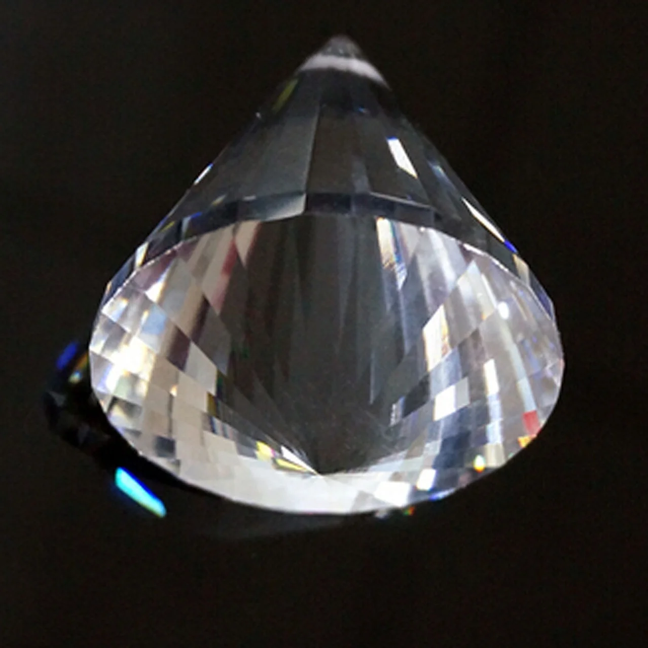 40mm Diamond Crystal Faceted Lamp Prism Circular Cone Pendulum Glass Art Suncatcher Pendant 3D Arrow Point Hanging Chandelier