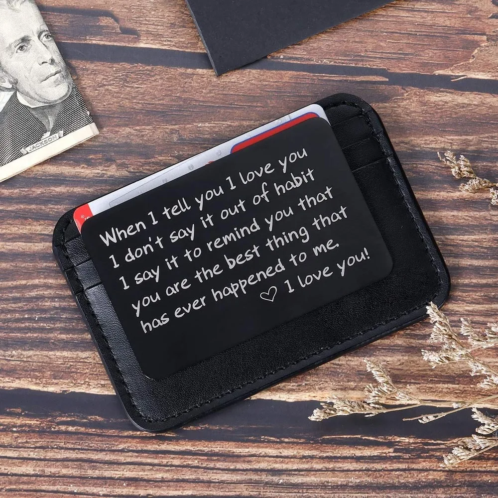 Wallet Insert Card Gifts for Him Husband Boyfreind From Wife Girlfriend Wedding   Groom Bride Engagement