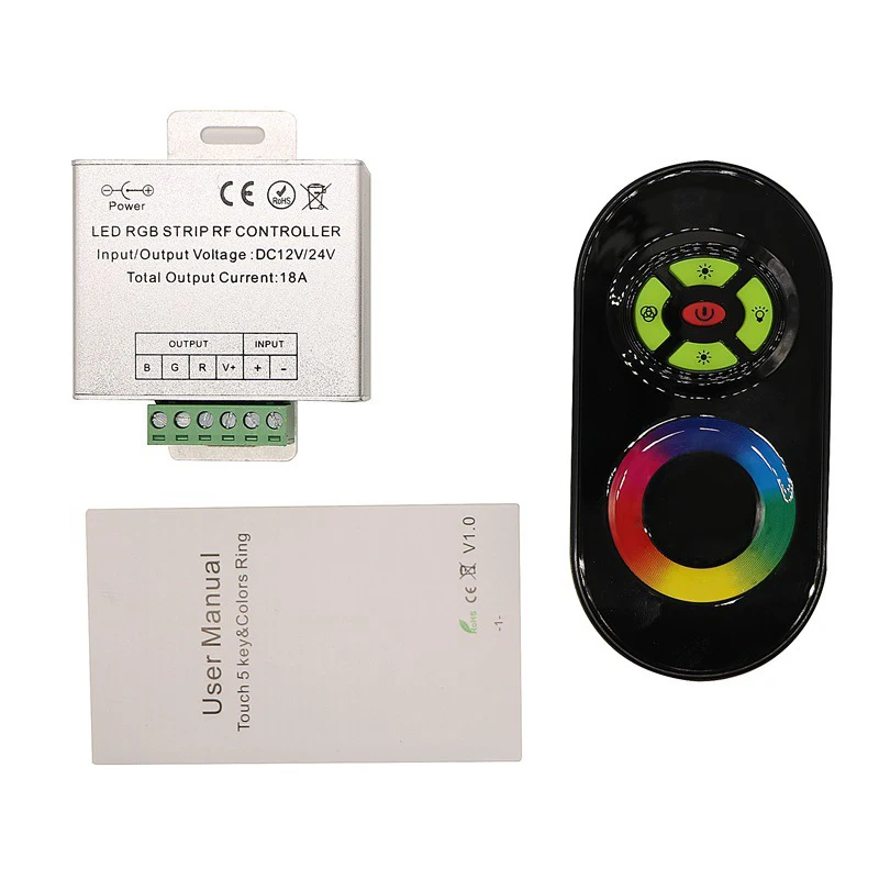 DC12- 24V Wireless RF SMD RGB Led Strip Light Touch Dimmer Remotely Controller Remote Control or LED Strip Lmap