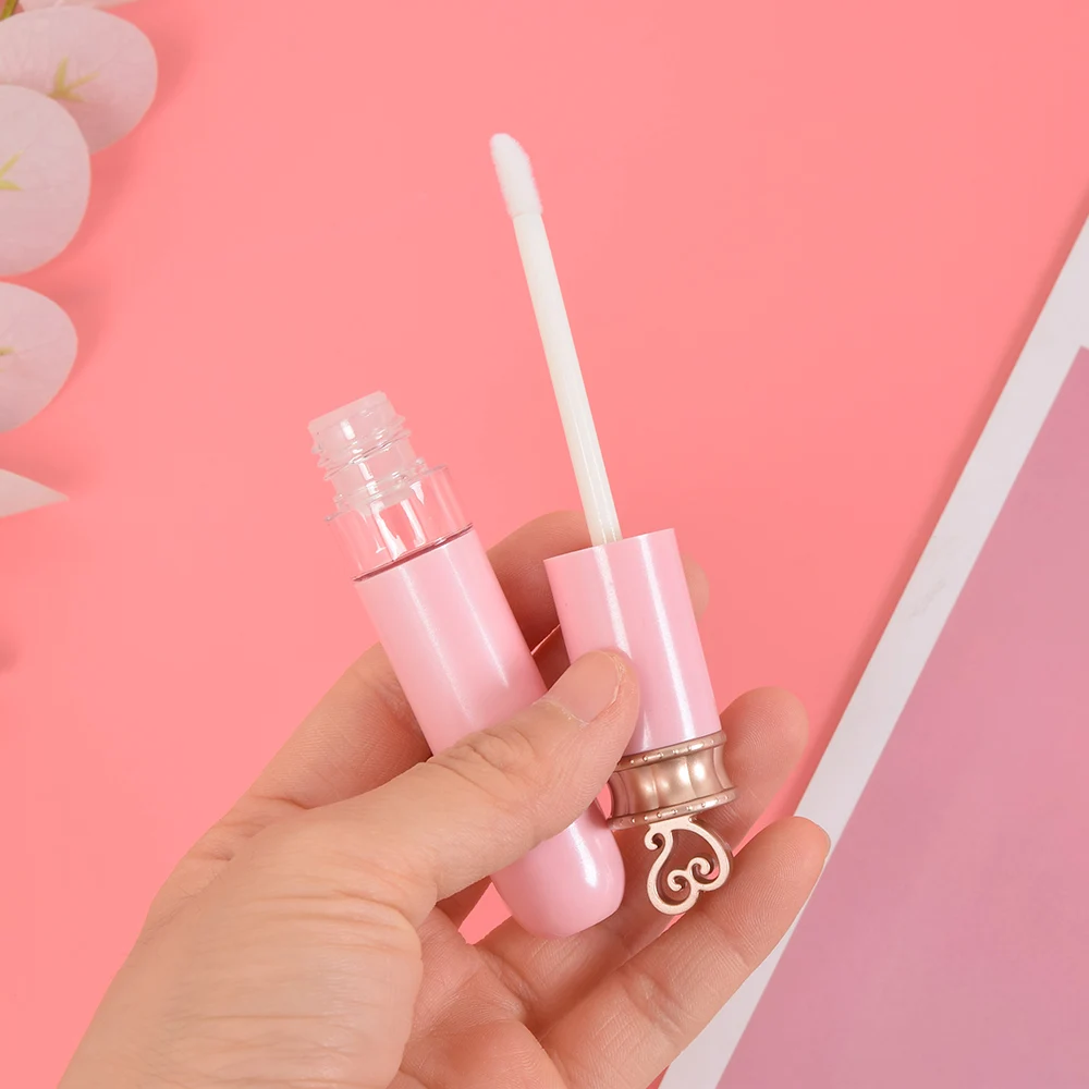 1/5pcs 6ml Empty Lip Gloss Tubes Pink cap DIY Plastic Lip Gloss Tube Bottles ,High Quality Beauty Cosmetic Packing Container