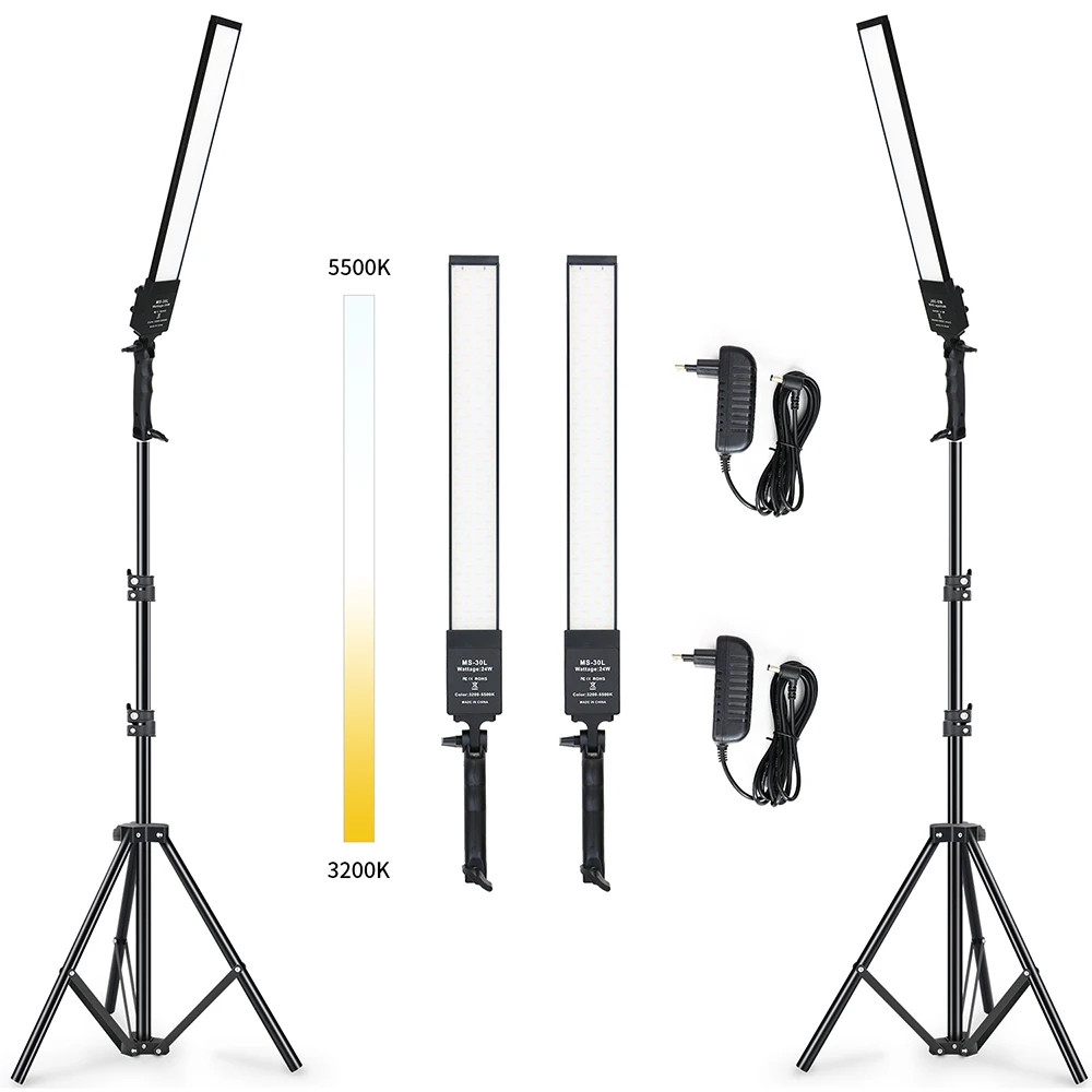 

Photography LED Lights Studio Lighting Kit Bi-color 3200-5500K Studio Kits With Tripod Stand For YouTube Portrait Light Stream